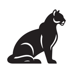 cougar vector silhouette clip art logo design illustration. cougar abstract icon collection