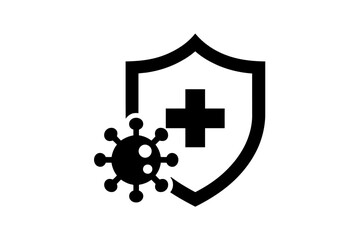 Obraz premium Immunity and health defense against viral pathogen symbol icon