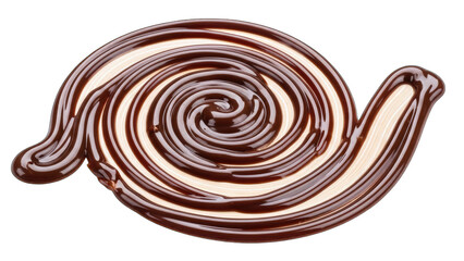 Chocolate and Vanilla Swirls on White Background