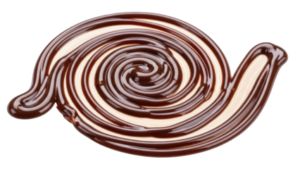 Chocolate and Vanilla Swirls on White Background