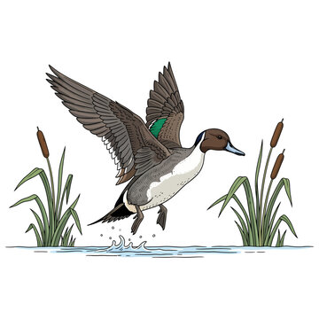 pintail duck hunting illustration logo vector image t shirt