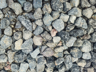 Gray gravel pebble small stones texture background decorative