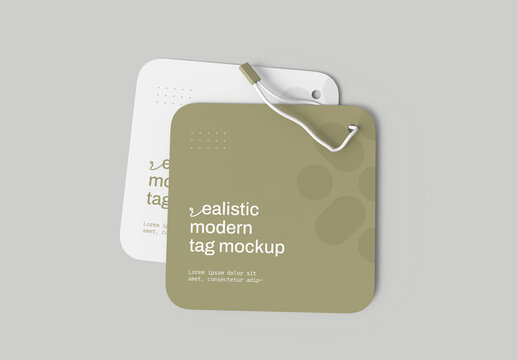 Realistic Modern Tag Mockup