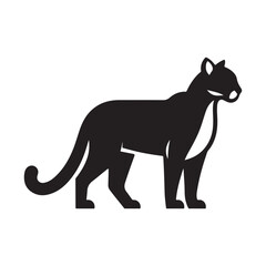 cougar vector silhouette clip art logo design illustration. cougar abstract icon collection