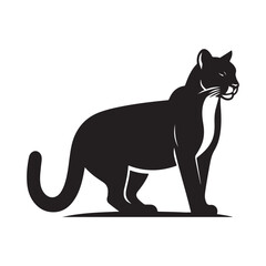 Obraz premium cougar vector silhouette clip art logo design illustration. cougar abstract icon collection