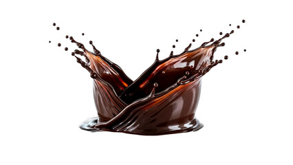Chocolate Splash Crown on White Background