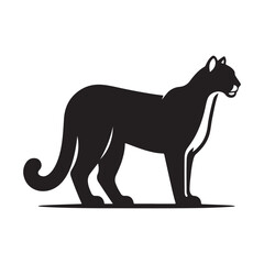 cougar vector silhouette clip art logo design illustration. cougar abstract icon collection