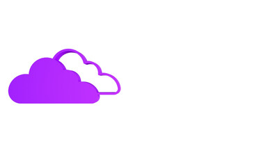 Creative Cloud Illustration Featuring Purple Clouds in a Minimalist Style