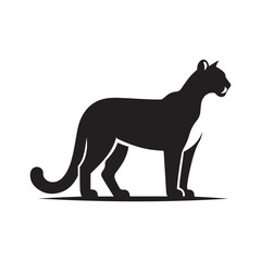 cougar vector silhouette clip art logo design illustration. cougar abstract icon collection