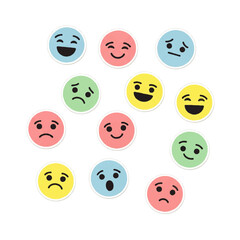 Obraz premium Collection of Colorful Emoji Faces with Diverse Expressions.