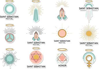 Saint Sebastian Festival Religious and Cultural Celebration Icons
