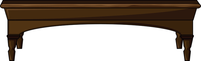 Vintage Wooden Tea Table Vector Design