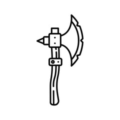 Outline Battle Axe with Spike Icon