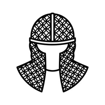 Medieval Chainmail Helmet Icon