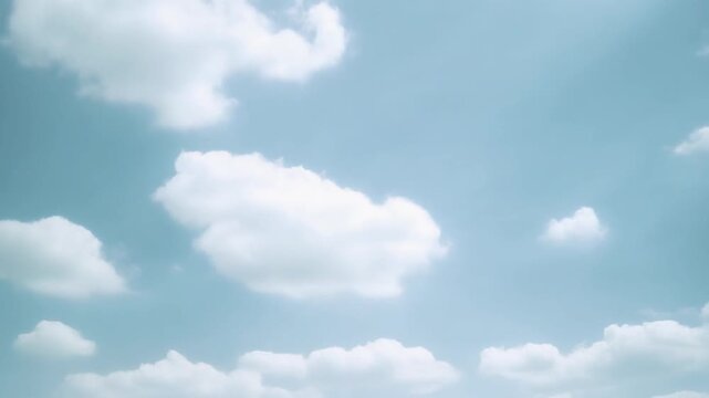 明るい空に浮かぶふんわり雲