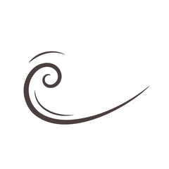 Illustration of two simple dark brown curved lines one forming a spiral shape on a white background