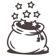 Illustration of two winter boots with fur trim surrounded by snowflakes on a white background design