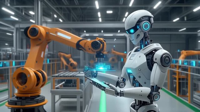 自動化された産業ロボットの製造ライン