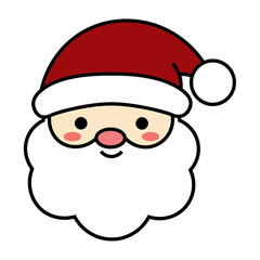 Cute Santa Claus Head Christmas Clipart