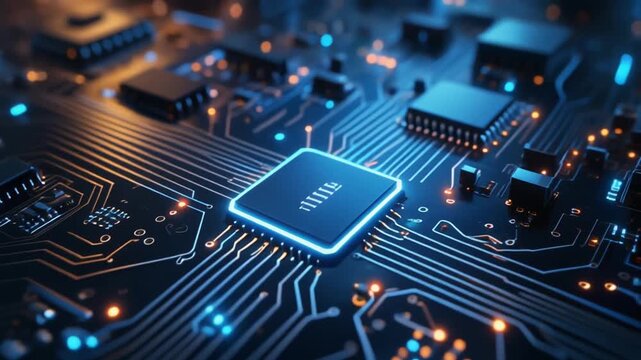 近未来的な半導体チップのテクノロジー背景
