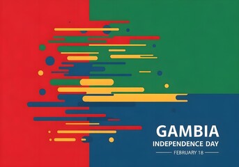 Gambia Independence Day Colorful African Abstract Illustration