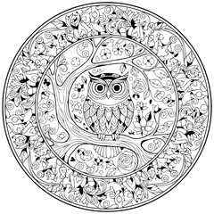 Naklejka premium mandala cokoring page