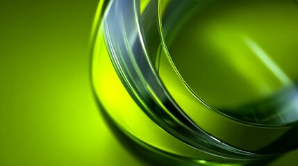 Green circle with a green background. The circle is made of glass and has a shiny, reflective surface