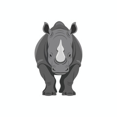 Illustration of a rhinoceros in a simple design
