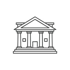 Simple Line Art of a Classical Government or Public Building