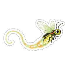 Whimsical Firefly Cartoon Character with Glowing Tail