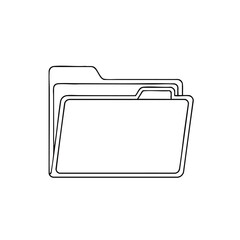 Simple Line Art of Folder Stack