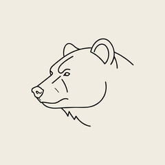 Simple Line Art Bear Illustration