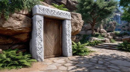 Stone Doorway in Nature Setting
