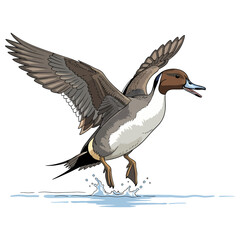 Obraz premium pintail duck hunting illustration logo vector image t shirt