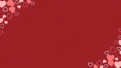 Naklejka premium Red Background with heart shape elements on corner, valentine background