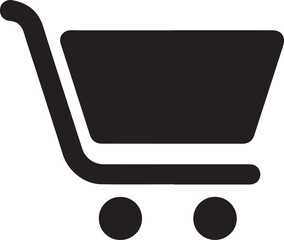 Shopping Cart Icon Silhouette, Retail Trolley Vector, Ecommerce and Store Symbo © Usman AI