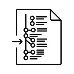 Document Version Control and History Timeline Outline Icon