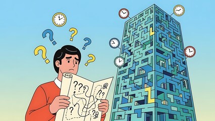 Man puzzled by complex building design