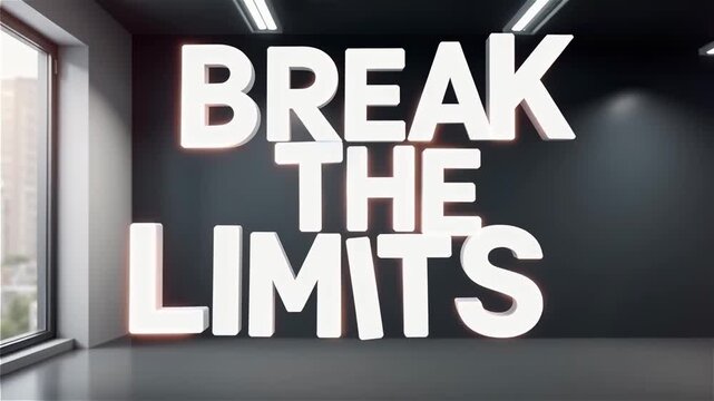 Break The Limits Motivational Text In Empty Room