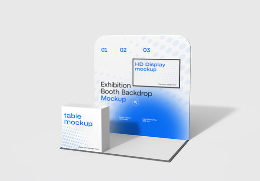 Exhibition Booth Backdrop Display Mockup