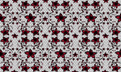 seamless pattern with flowers★レース生地の花柄パターン背景