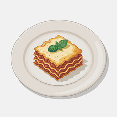 This appetizing image showcases a delicious stack of lasagna layers on a white plate, highlighting the rich flavors and comfort food appeal of this popular dish.