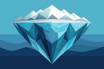 Stylized iceberg cross section with sharp geometric shapes