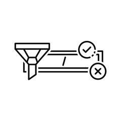 Data Filtering Process with Acceptance and Rejection Outcomes Icon