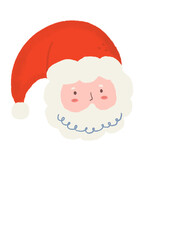 Cute Santa Claus Head Illustration 