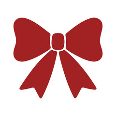 Illustration of a festive red bow with flowing ribbons isolated on a white background image design style