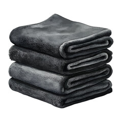 Stack of dark grey fluffy fleece blankets, bedding vector  © Sajana Jayathissa