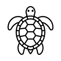 Simple line art illustration of a sea turtle