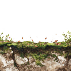 Soft Soil Texture with Mossy Layers and Leaf Debris