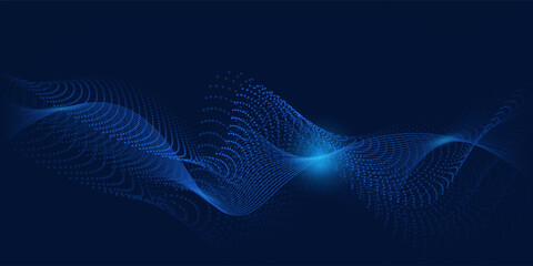 Dynamic abstract blue wave lines on dark background.